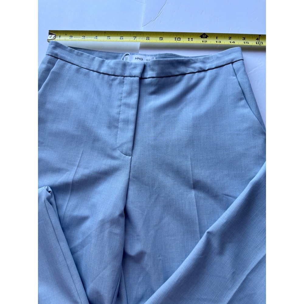 Mango MNG Suit Women Light Blue Tailored Slim Trousers Dress Pants Size 6 NWT